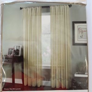 Curtainworks Soho Voile 59 x 108 Pole Top Panel Pair "Antique" 8040-8